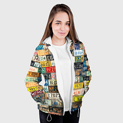 Куртка с капюшоном женская Автомобильные номера мира, цвет: 3D-белый — фото 2