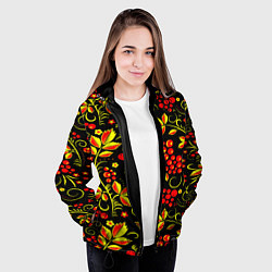 Куртка с капюшоном женская Хохлома, цвет: 3D-черный — фото 2