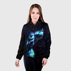 Куртка с капюшоном женская Лунный волк, цвет: 3D-черный — фото 2