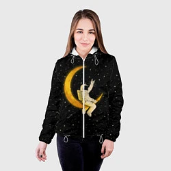 Куртка с капюшоном женская Лунный наездник, цвет: 3D-белый — фото 2
