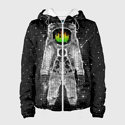 Куртка с капюшоном женская Музыкальный космонавт, цвет: 3D-белый