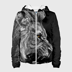 Куртка с капюшоном женская Оскал льва, цвет: 3D-белый