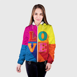 Куртка с капюшоном женская Love three-dimensional letters, цвет: 3D-белый — фото 2