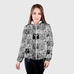 Куртка с капюшоном женская Котейки, цвет: 3D-белый — фото 2