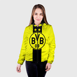 Куртка с капюшоном женская BVB FC: Yellow line, цвет: 3D-черный — фото 2