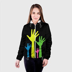Куртка с капюшоном женская Руки вверх!, цвет: 3D-белый — фото 2
