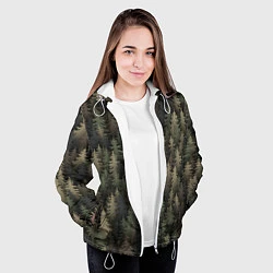 Куртка с капюшоном женская Лесной камуфляж, цвет: 3D-белый — фото 2