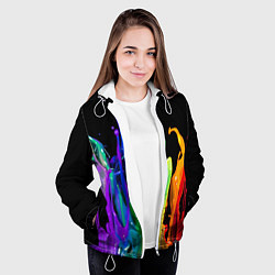 Куртка с капюшоном женская Всплеск красок, цвет: 3D-белый — фото 2