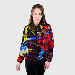 Куртка с капюшоном женская Краски, цвет: 3D-черный — фото 2
