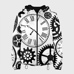 Куртка с капюшоном женская Время не ждет, цвет: 3D-черный