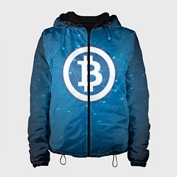 Куртка с капюшоном женская Bitcoin Blue, цвет: 3D-черный