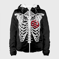 Куртка с капюшоном женская Кукрыниксы: Скелет, цвет: 3D-белый