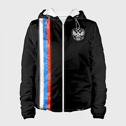 Куртка с капюшоном женская Russia - Black collection 2023, цвет: 3D-белый