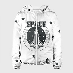 Куртка с капюшоном женская Space travel, цвет: 3D-белый