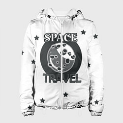 Куртка с капюшоном женская Space travel, цвет: 3D-белый