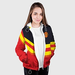Куртка с капюшоном женская Man United FC: Red style, цвет: 3D-белый — фото 2