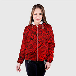 Куртка с капюшоном женская Tie-Dye red, цвет: 3D-белый — фото 2
