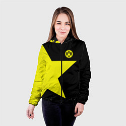 Куртка с капюшоном женская FC Borussia Dortmund: Star, цвет: 3D-черный — фото 2