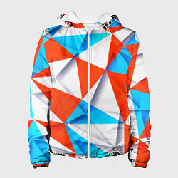 Куртка с капюшоном женская Треугольники, цвет: 3D-белый