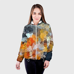 Куртка с капюшоном женская Мозаика в блеске, цвет: 3D-белый — фото 2