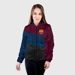 Куртка с капюшоном женская FC Barcelona: Dark polygons, цвет: 3D-черный — фото 2