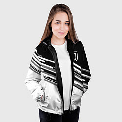 Куртка с капюшоном женская FC Juventus: B&W Line, цвет: 3D-черный — фото 2