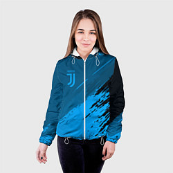 Куртка с капюшоном женская FC Juventus: Blue Original, цвет: 3D-белый — фото 2