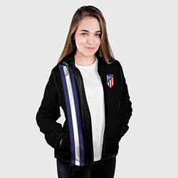 Куртка с капюшоном женская FC Atletico Madrid: Blue Line, цвет: 3D-черный — фото 2