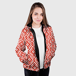 Куртка с капюшоном женская Обережная вышивка, цвет: 3D-черный — фото 2