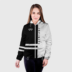 Куртка с капюшоном женская Infiniti: B&W Lines, цвет: 3D-белый — фото 2