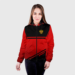 Куртка с капюшоном женская Russia: Red Sport, цвет: 3D-черный — фото 2