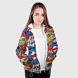 Куртка с капюшоном женская Pop art pattern, цвет: 3D-белый — фото 2