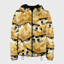 Куртка с капюшоном женская Doge: Deal with it, цвет: 3D-черный