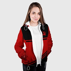Куртка с капюшоном женская USSR: Black Sport, цвет: 3D-белый — фото 2