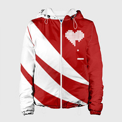 Куртка с капюшоном женская Игра в сердца, цвет: 3D-белый