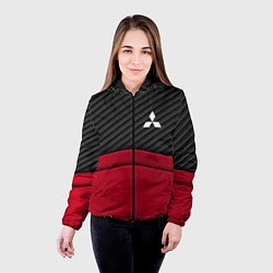 Куртка с капюшоном женская Mitsubishi: Red Carbon, цвет: 3D-черный — фото 2