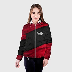 Куртка с капюшоном женская Audi: Red Sport, цвет: 3D-белый — фото 2