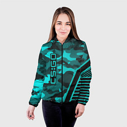 Куртка с капюшоном женская CS:GO Blue Camo, цвет: 3D-черный — фото 2