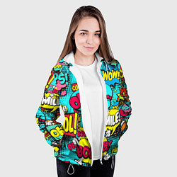 Куртка с капюшоном женская Кислотный поп-арт, цвет: 3D-белый — фото 2