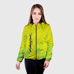 Куртка с капюшоном женская Cyberpunk 2077: Yellow, цвет: 3D-черный — фото 2