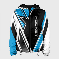Куртка с капюшоном женская Hockey black blue white, цвет: 3D-черный