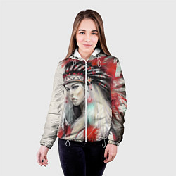 Куртка с капюшоном женская Индейская девушка, цвет: 3D-белый — фото 2