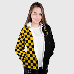 Куртка с капюшоном женская 21 Pilots: Yellow Grid, цвет: 3D-белый — фото 2