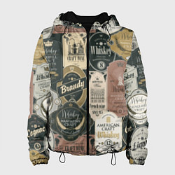 Куртка с капюшоном женская Этикетки мира Виски, цвет: 3D-черный