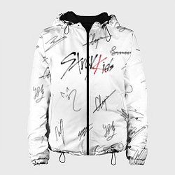 Куртка с капюшоном женская STRAY KIDS АВТОГРАФЫ, цвет: 3D-черный
