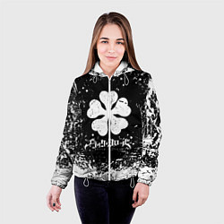 Куртка с капюшоном женская ЧЁРНЫЙ КЛЕВЕР, цвет: 3D-белый — фото 2