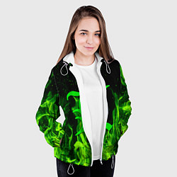 Куртка с капюшоном женская L letter flame, цвет: 3D-белый — фото 2