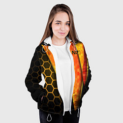 Куртка с капюшоном женская Mass Effect N7, цвет: 3D-белый — фото 2