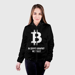 Куртка с капюшоном женская Биткоин Криптовалюта, цвет: 3D-черный — фото 2
