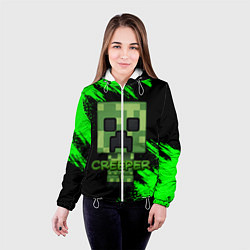 Куртка с капюшоном женская MINECRAFT CREEPER, цвет: 3D-белый — фото 2